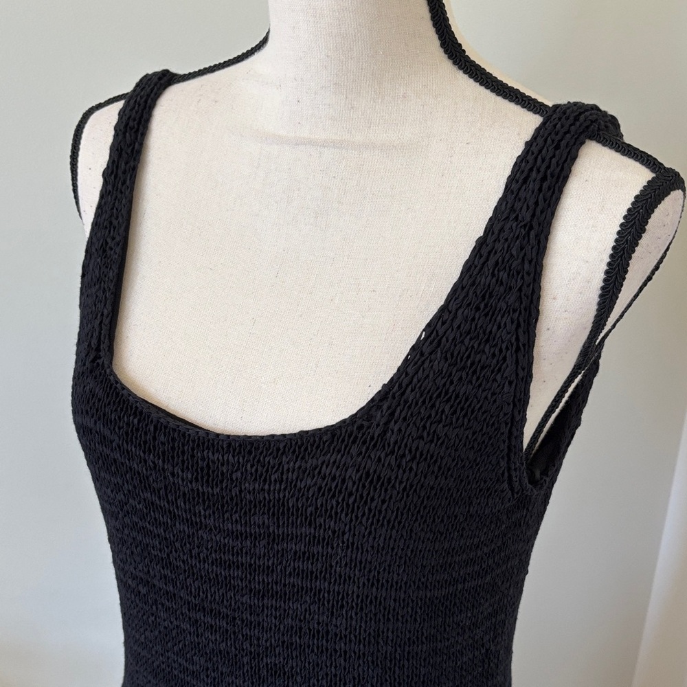 Vince NWT Black Knit Sleeveless Low Back Dress Size Medium - Picture 2 of 5